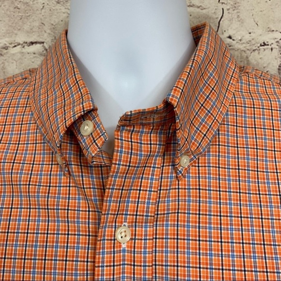 Ralph Lauren Orange Check Cotton Button Front Short Sleeve Shirt - Picture 2 of 9